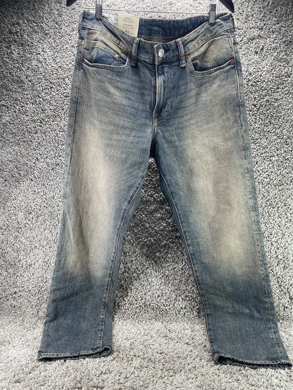 H&M Mens Size 33x32 Jeans Straight Regular Fit Denim Classic Med Wash New Tags
